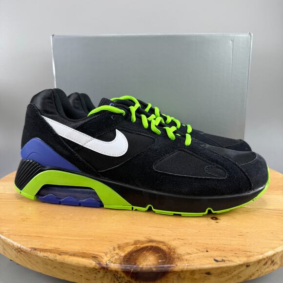 Nike Air Max 180 QS Men's size 12.5 Shoes 'Joker' Black Green Suede FZ3058 001 - Picture 1 of 8
